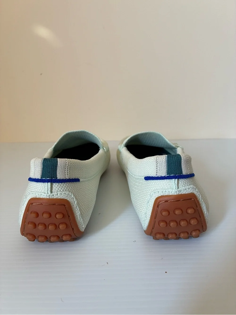 Rothy’s The Driver Mint Green Knit Slip-On Loafers size 7